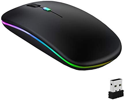 GeekerChip Souris sans Fil Rechargeable,Souris Bluetooth,Deux Modes(BT 5.1+2.4G sans Fil) Ultra-Mince/Silencieux(800-1200-1600),avec USB câble,Wireless Mouse pour PC/Tablet/Laptop(Noir)Avis,  Fiche Technique et Prix au Maroc