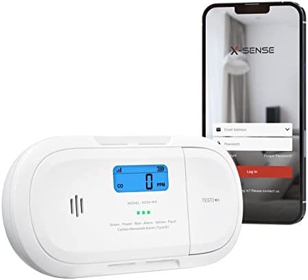 X-Sense Wi-FI Détecteur de Monoxyde de Carbone Intelligent, Notifications Push en Temps Réel Via l’Application X-Sense Home Security, Pile Remplaçable et Conception Autonome, XC04-WX Fiche Technique et Prix au Maroc