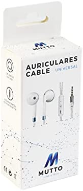 MUTTO Écouteurs stéréo Intra-Auriculaires avec câble de 1,2 m Anti-flottement, Jack de 3,5 mm avec contrôle du Volume, Bouton Multifonction et Microphone Mains Libres Fiche Technique et Prix au Maroc