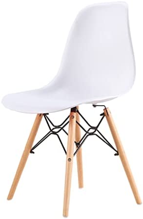 SAMPUR - Chaise Christie de Salle à Manger | Chaise de Bureau et de Salon Design Rétro Scandinave | Chaise Salle d'Attente Durable et Elégante avec Pieds en Hêtre Massif - Blanc Fiche Technique et Prix au Maroc