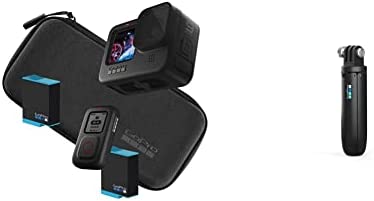 GoPro Ensemble HERO9 Black - Comprend la télécommande, Une Batterie de Rechange (2 au Total) et Un étui de Transport & Mini-rallonge avec trépied Shorty - Noir (Accessoire Officiel Fiche Technique et Prix au Maroc
