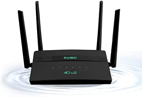 Box 4G, KuWFi Routeur 4G LTE 150 Mbps WiFi 300 Mbps avec Fente pour Carte SIM, Modem 4G 32 utilisateurs partagés avec 4 antennes WiFi à Gain élevé comme Cadeaux de Noël Fiche Technique et Prix au Maroc