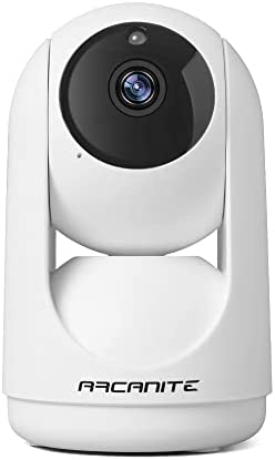 ARCANITE Caméra IP WiFi Intérieur 1080P pour Surveillance de Bébé, Animal, Application Téléphone pour les Commandes Pan-Tilt, Détection de Mouvement, Vision Nocturne, Compatible avec MicroSD, Blanc Fiche Technique et Prix au Maroc