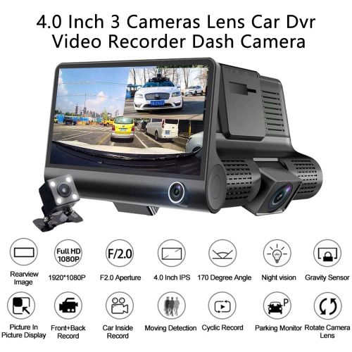 4.0" DVR Voiture 3 Caméra 1080P Full HD Enregistreur Vidéo Dash Cam Recorder
 Fiche Technique et Prix au Maroc
