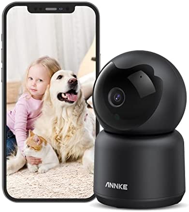 Annke Caméra Surveillance WiFi Intérieure 360°, FHD 1080P, Audio Bidirectionnel, Vision Nocturne IR, AI Détection de Mouvement, Partage d'appareils Accès à Distance, pour Bébé/Animal, Noir Fiche Technique et Prix au Maroc