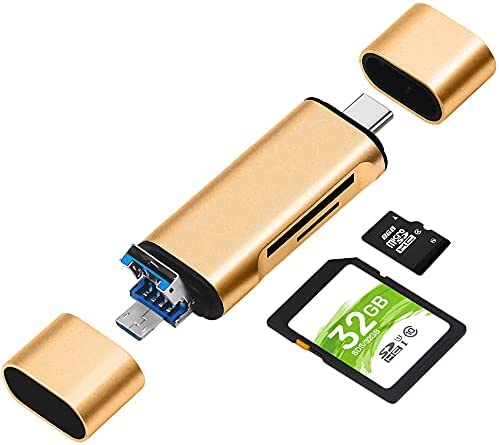 Lecteur de Carte SD/Micro SD, BorlterClamp Lecteur de Carte Mémoire 3 en 1 avec Adaptateur OTG USB C MicroUSB Compatible avec PC, Ordinateur Portable, MacBook, Tablette, Smartphone (Or) Fiche Technique et Prix au Maroc
