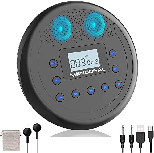 Monodeal Lecteur CD Portable, Lecteur CD Portable Rechargeable avec Haut Parleur stéréo Intégrés, Walkman Lecteur CD pour Voiture et Usage Personnel, Protection Anti-Saut Fiche Technique et Prix au Maroc