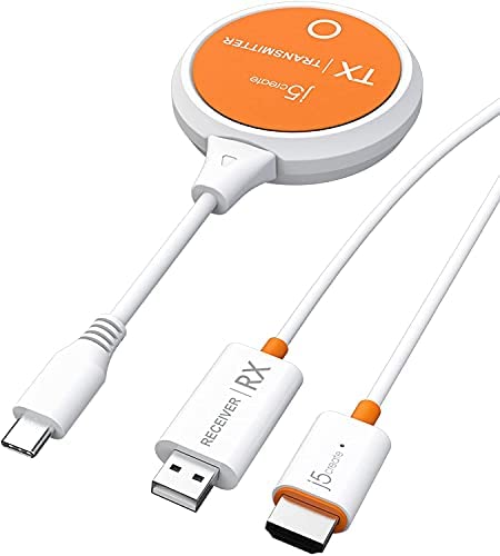 j5create ScreenCast USB-C vers HDMI Émetteur et récepteur d'écran sans Fil, supporte 1080p, Compatible avec MacBook, ChromeOS, Ordinateurs Portables USB-C et Android (JVAW62) Fiche Technique et Prix au Maroc