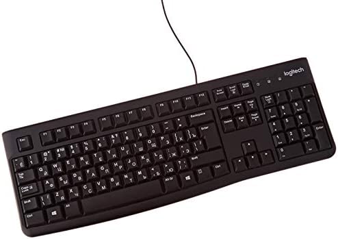 Logitech K120 Clavier sans Fil Business Windows, Plug-and-Play USB, Touches Silencieuses Ultra-Plates, Taille Standard, Etanche, Barre d’Espacement Incurvée, Clavier Russe - Noir Fiche Technique et Prix au Maroc