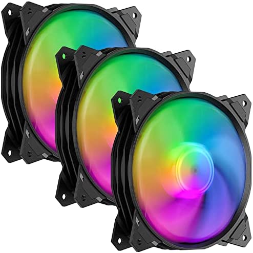 upHere 4Pin PWM 120mm Rainbow LED Ventilateurs de Boitier PC Silencieux,Pack Triple (PF120CF4-3) Fiche Technique et Prix au Maroc