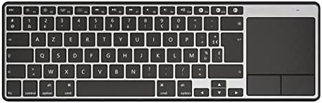 Clavier Bluetooth avec Pavé Tactile Sensible, Rechargeable, Silencieux, Clavier Multi-dispositifs avec 3 Canaux Bluetooth, Fait en Métallique, pour iPad/MacBook, Compatible iOS et Mac OS, Gris Fiche Technique et Prix au Maroc