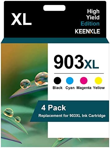 KEENKLE 903XL Pack de 4 Cartouches d'encre Compatible Remplacement pour 903 XL pour Officejet 6950 6960 pour Officejet Pro 6970 6960 All-in-One Imprimante (Noir Cyan Jaune Magenta, 4-Pack) Fiche Technique et Prix au Maroc