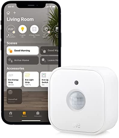 eve Motion - Détecteur de mouvements Intelligent avec capteur de luminosité, IPX3, Notifications, sans passerelle, Bluetooth, Thread, Apple HomeKit Blanc Fiche Technique et Prix au Maroc
