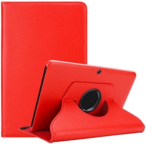 cadorabo Coque Tablette pour Samsung Galaxy Tab 4 (10.1" Zoll) SM-T530 / T535 en Rouge Pavot – Housse Protection en Style Livre sans Auto Wake Up avec Stand Horizontal et Fermeture de Bande Élastique Fiche Technique et Prix au Maroc