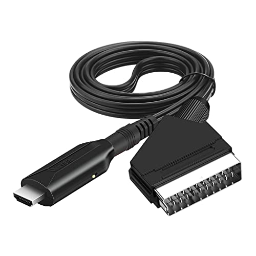 Kovake Câble adaptateur HDMI péritel vers HDMI Full HD 720p/1080p Switch Vidéo Audio Convertisseur Cordon avec câble d'alimentation USB, pour moniteur HDTV Projecteur STB VHS et lecteur DVD Blu-ray Fiche Technique et Prix au Maroc