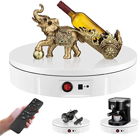 Plateau Tournant Electrique, Aomdom 100KG 30CM Table Tournante Rotative électrique Rechargeable à 360 Degrés avec Télécommande Vitesse Réglable Direction pour la Photographie Affichage Vidéo(Blanc) Avis, Fiche Technique et Prix au Maroc