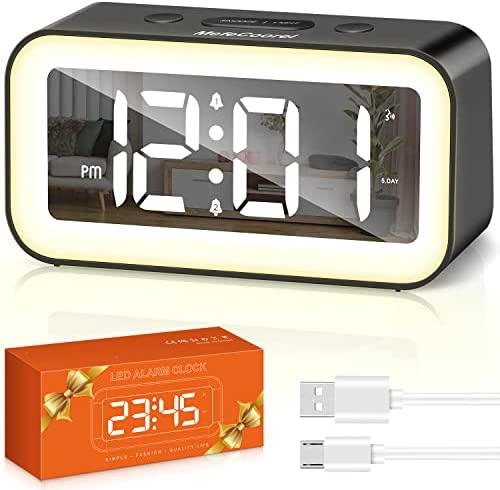 MefeCoorel Réveil Numérique, Horloge Numérique LED avec Veilleuse Réglable Lumière Fonction Snooze 2 Alarme 12/24Hr Alimenté par USB Reveil Numerique Enfant Ado Adulte Chambre Chevet(Noir) Fiche Technique et Prix au Maroc