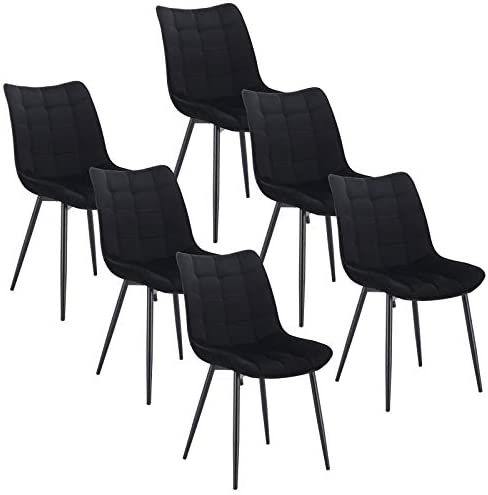 WOLTU 6X Chaise de Salle à Manger Chaise Design Moderne Assise en Velours Bien rembourrée Cadre en métal,Noir BH142sz-6 Fiche Technique et Prix au Maroc