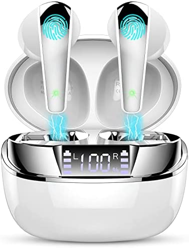 Ecouteurs Bluetooth 5.2 sans Fil, 2022 Écouteurs sans Fil avec Dual Mic, Oreillette Bluetooth sans Fil HiFi Stéréo Basses Casque Bluetooth Sport IP7 Etanche, Ecouteur 35H d’Autonomie, Écran LED, USB-C Fiche Technique et Prix au Maroc