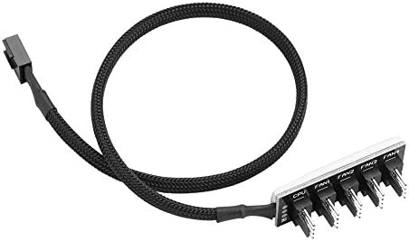 Kafuty 5 Ports Fan Splitter, Hub Ventilateur PWM Male à 4 Broches, PC Fan Hub CPU Refroidissement Tressé Câble d'Extension Adaptateur, Noir Fiche Technique et Prix au Maroc