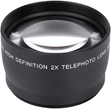 Objectif de la caméra, 58MM Grossissement 2X Objectif de la caméra HD Téléconvertisseur Universel Téléphoto, Filtre de l'objectif à Montage sur Filetage 62 mm, pour Accessoire de caméra Fiche Technique et Prix au Maroc