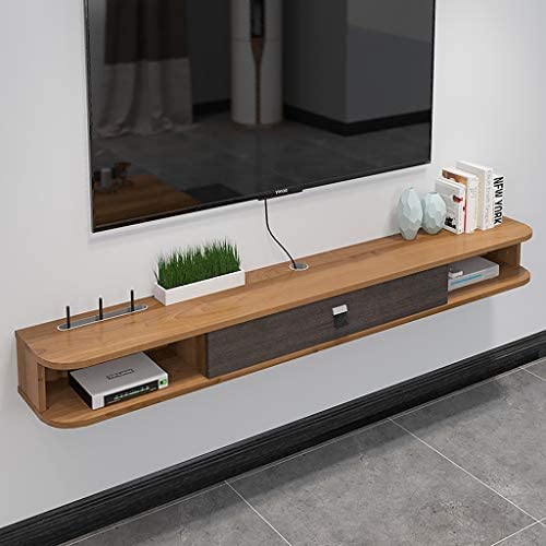 Étagère Meuble TV Moderne à 2 Niveaux avec Support TV Meuble TV Flottant Console multimédia Mur Cabniet Élément TV Étagère Suspendue for Stockage Cabniet for Xbox One / PS4 / Lecteurs de câbles/DVD Fiche Technique et Prix au Maroc