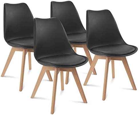IDMarket - Lot de 4 chaises SARA Noires pour Salle à MangerAvis,  Fiche Technique et Prix au Maroc