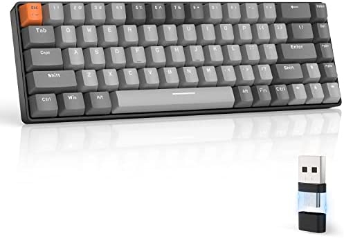 MAGIC-REFINER RK68 Clavier Gamer sans Fil, Clavier Mecanique Gaming 60%, Apex Pro Mini Double Mode Bluetooth 5.0/2.4Ghz Hot Swappable Interrupteur Rouge avec Récepteur 2 en 1 pour PC/Mac/Tablette Fiche Technique et Prix au Maroc