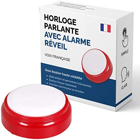 Horloge Parlante pour Alzheimer, Malvoyants, Aveugles ou Personnes Agées - Voix Française - Idée Cadeau Grand Parents, Père ou Mère - Réveil Alarme Senior Fiche Technique et Prix au Maroc
