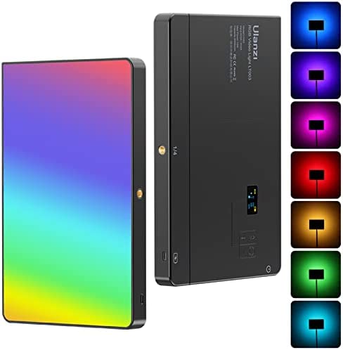 PICTRON LT003 RGB LED lampe vidéo, Panneau LED portable avec 2100 lumens et 15W, 10" lumière vidéo Dimmable 2500K-9000K, batterie 8000mAh intégrée, CRI>95 pour caméra DSLR vidéophotographie Fiche Technique et Prix au Maroc