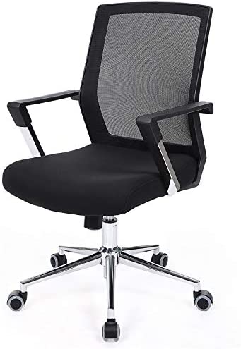 SONGMICS Fauteuil de bureau pivotant, Chaise à dossier, Siège, Hauteur réglable, Noir OBN83B Fiche Technique et Prix au Maroc