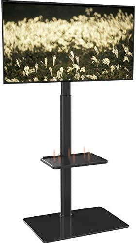 Meuble Télé Pied Support Pivotant pour TV Ecran de 19 à 42 Pouces LED LCD Plasma avec 2 Etagères en Verre Trempé Fiche Technique et Prix au Maroc