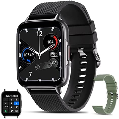 Montre Connectée Femme Homme avec Appel Bluetooth, 1.7 inch Touch Screen Fitness Watch, Fitness Tracker Multiple Modes Sport Moniteur de Fréquence Cardiaque Sommeil, Smartwatch pour Android iOS Fiche Technique et Prix au Maroc