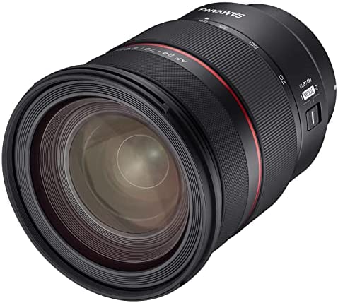 SAMYANG 23114 AF 24-70 mm F2,8 FE Compatible avec Sony E – Autofocus Plein Format & APS-C 24-70 mm Zoom Objectif Haute luminosité F 2.8 pour Sony E Mount Caméras Sony Alpha A7 A9 A1 A7C A6000 Series Fiche Technique et Prix au Maroc