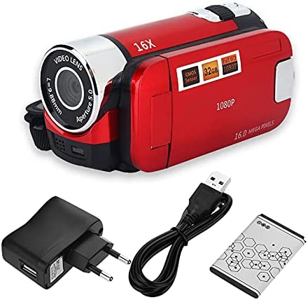 GOTOTOP Caméra de Vision Nocturne Enregistreur Vidéo Caméra Vidéo Full HD 2,4 Pouces Rotation à 270 Degrés LCD 16X Zoom Numérique Caméscope(Rouge) Fiche Technique et Prix au Maroc