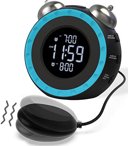 Ocube Réveil pour les personnes qui dorment lourd ou malentendent - Réveil fort avec vibration, variateur et volume réglables - Fonction snooze, port de charge USB Fiche Technique et Prix au Maroc