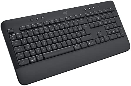 Logitech Signature K650, Clavier sans fil Ergonomique Entier avec Repose-Poignets, BLE Bluetooth, USB Logi Bolt, Touches Silencieuses Pavé Numérique, Compatible PC/Windows/Mac, AZERTY Français - Gris Fiche Technique et Prix au Maroc
