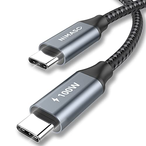 NIMASO Câble USB C vers USB C 2M,Câble USB Type C Charge Rapide 100W 20V/5A PD Nylon Tressé pour MacBook Pro,iPad mini6/Pro 2021,Samsung Galaxy S20/S21 Ultra,Note 10, Google Pixel, Nintendo Switch Fiche Technique et Prix au Maroc