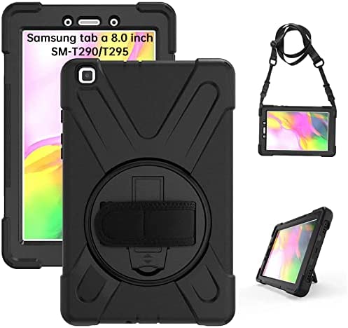 Gerutek Coque Galaxy Tab A 2019 SM-T290 SM-T295, Antichoc Armure Robuste Étui avec Support Rotatif/Dragonne/Bandoulière Réglable TPU et PC Housse pour Samsung Galaxy Tab A 2019 8 Pouces, Noir Fiche Technique et Prix au Maroc