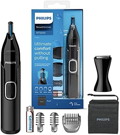 Tondeuse à piles pour le nez, les oreilles et les sourcils de la série NT5650/16 5000 de Philips, noire (lot de 1) Avis, Fiche Technique et Prix au Maroc