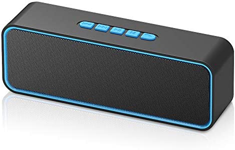 Haut-Parleur Bluetooth, Enceinte Bluetooth 5.0 Portable avec Son stéréo Hi-FI 3D Mode FM pour Les Voyages, Les fêtes, l'extérieur et l'intérieur, Les Cadeaux de Noël pour Papa, Maman - Bleu Fiche Technique et Prix au Maroc
