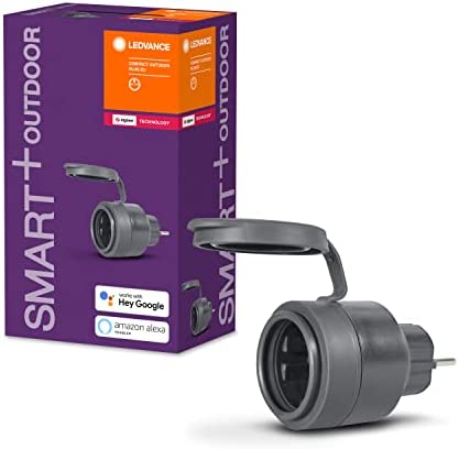 LEDVANCE Prise intelligente pour l'extérieur avec technologie ZigBee, compacte dans la maison intelligente,compatible Alexa,Google & Philips Hue,1-pack 4058075729322 Anthracite Fiche Technique et Prix au Maroc