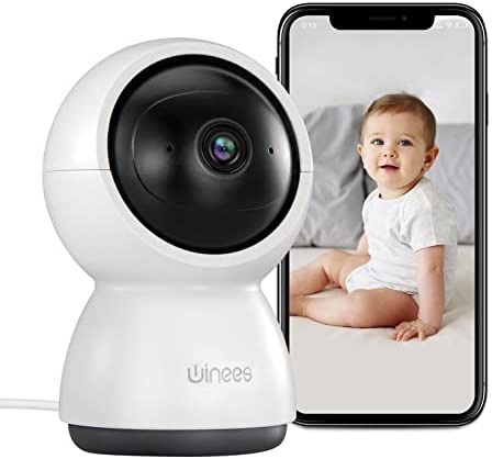 Winees 2K Caméra Surveillance WiFi Intérieure 360° Détection de Personne, Vision Nocturne, Audio Bidirectionnel, Pan/Tilt/Zoom, Compatible avec Alexa pour Bébé/Animaux Fiche Technique et Prix au Maroc