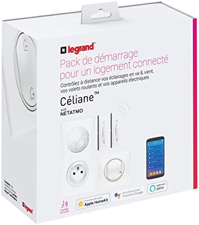 Legrand - Kit de démarrage pour connecter une première pièce avec 4 produits Céliane with Netatmo avec plaque Laqué Blanc Fiche Technique et Prix au Maroc