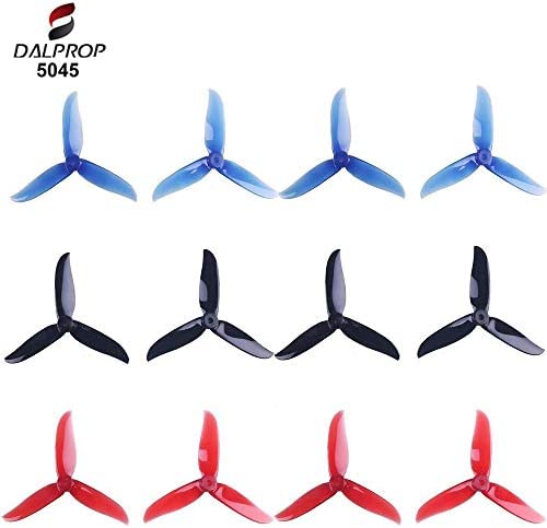 12pcs 5045 3-Hélices Hélices 5 Pouces Tri Blade Props pour 2204 2205 2206-2306 Moteurs Brushless FPV Racing Drone Quadcopter (Transparent-Rouge, Noir, Bleu-Transparent) Fiche Technique et Prix au Maroc