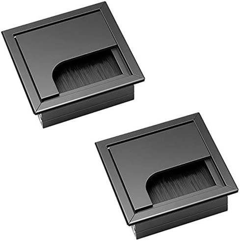 Passe Câbles Encastrable Bureau 2 Pièces en Alliage d'aluminium 80 mm * 80 mm Avec Joint Brosse pour Bureaux Rangement et Organisation des Fils Accessoires de Bureau Robuste et Durable. Fiche Technique et Prix au Maroc