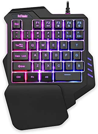 RedThunder RGB Rétroéclairé 35 Touches Mini Clavier de Jeu Portable - Contrôleur de Jeu Ergonomique pour PUBG LOL WOW DOTA2 - Ordinateur de Bureau PC Mac Gamer Fiche Technique et Prix au Maroc
