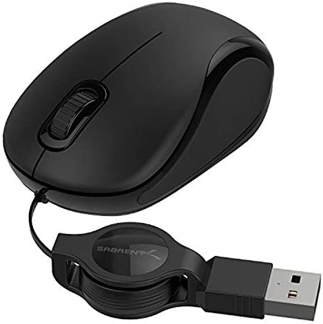 Sabrent Souris Filaire, Petite Souris d'ordinateur, Mini Souris avec câble USB, Optique (1200 DPI) pour PC, Gaming, Ordinateur de Bureau, Mac, Laptop, mackbook (MS-OPMN) Fiche Technique et Prix au Maroc
