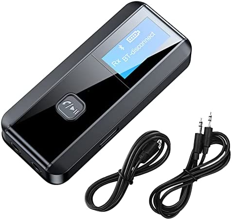 Adaptateur Bluetooth sans Fil 2-en-1Transmetteur et Récepteur, Récepteur émetteur Bluetooth 5.0 Visible Ecran LED AUX Adaptateur Audio pour TV/Haut-Parleur Bluetooth/Casque/Voiture système Audio Fiche Technique et Prix au Maroc
