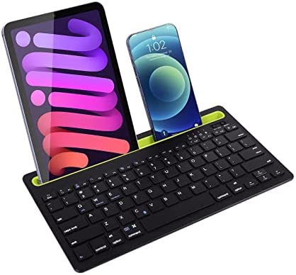 Justdfine Clavier sans Fil Clavier Bluetooth Tablette Mini Silencieux Clavier sans Fil Rechargeable Clavier pour QWERTY Windows, Android, iOS, Smartphone, Compatible PC - Noir Fiche Technique et Prix au Maroc